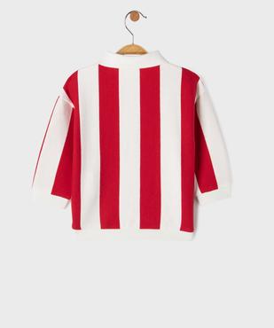 Sweat à rayures avec col polo bébé garçon - LuluCastagnette vue4 - LULU CASTAGNETTE GEMO FOR GOOD - GEMO