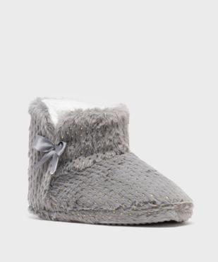 Chaussons montants en fourrure imitation et paillettes femme vue2 - GEMO 4G FEMME - GEMO