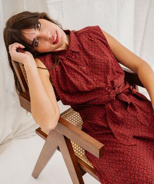 Blouse sans manches imprimée avec liens à nouer femme vue1 - GEMO 4G FEMME - GEMO