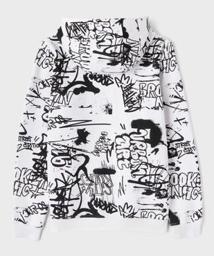 Sweat à capuche à motifs graffiti garçon vue2 - GEMO 4G GARCON - GEMO