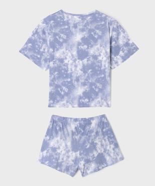 Pyjashort tie-and-dye imprimé Stitch fille - Disney vue3 - LILO & STITCH - GEMO