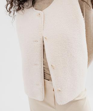 Veste sans manches en sherpa femme vue3 - GEMO 4G FEMME - GEMO