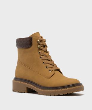 Boots à lacets et zip avec col texturé femme - Valentina Baldano vue3 - VALENTINA BALDA - GEMO