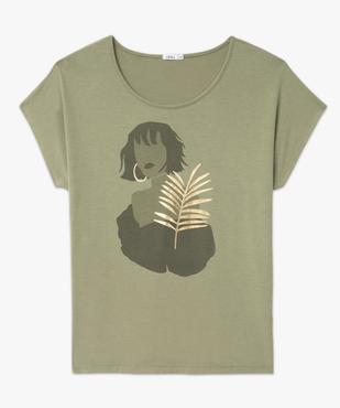 Tee-shirt femme grande taille à manches courtes avec motifs vue4 - GEMO (G TAILLE) - GEMO