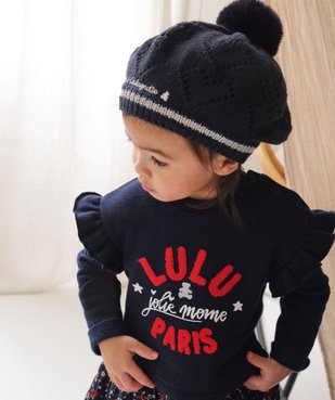 Bonnet bébé fille forme béret doublé polaire - Lulu Castagnette vue6 - LULUCASTAGNETTE - GEMO