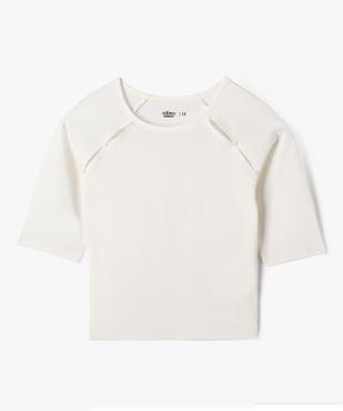 Tee-shirt court à manches courtes ouvert aux emmanchures fille vue1 - GEMO 4G FILLE - GEMO