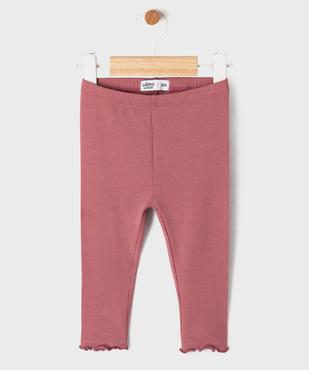 Legging en maille côtelée et finitions froncées bébé fille vue1 - GEMO 4G BEBE - GEMO