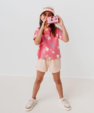Tee-shirt à manches courtes à motifs estivaux fille vue8 - GEMO (ENFANT) - GEMO