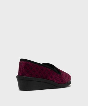 Chaussons confort en velours à motifs géométriques femme vue4 - G'FLEX - GEMO