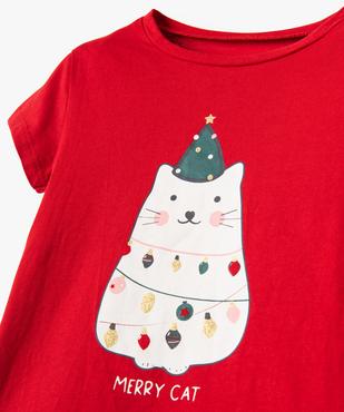 Tee-shirt fille à manches courtes avec motif Noël vue2 - GEMO (ENFANT) - GEMO