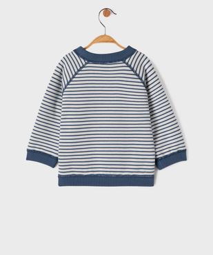 Sweat réversible avec motif et rayures bébé garçon vue3 - GEMO 4G BEBE - GEMO