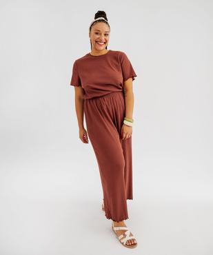 Tee-shirt marches courtes avec finitions froncées femme grande taille vue4 - GEMO 4G GT - GEMO