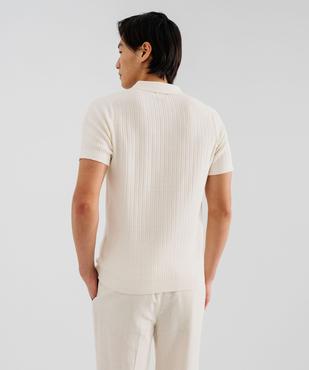 Polo à manches courtes en maille fantaisie homme vue3 - GEMO (HOMME) - GEMO
