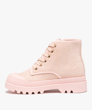 Baskets femme mid-cut en toile unie à semelle crantée vue4 - GEMO (SPORTSWR) - GEMO