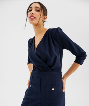 Combinaison pantalon avec décolleté drapé femme vue2 - GEMO(FEMME PAP) - GEMO