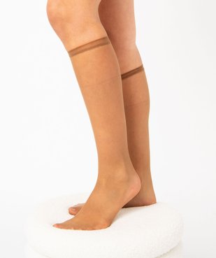 Mi-bas en voile transparent bord invisible femme (lot de 2) vue1 - GEMO(HOMWR FEM) - GEMO