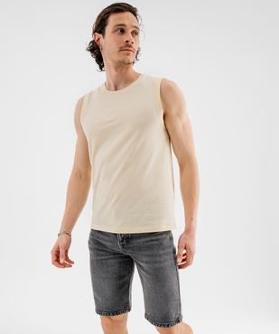 Bermuda en jean strech délavé coupe straight homme vue4 - GEMO 4G HOMME - GEMO