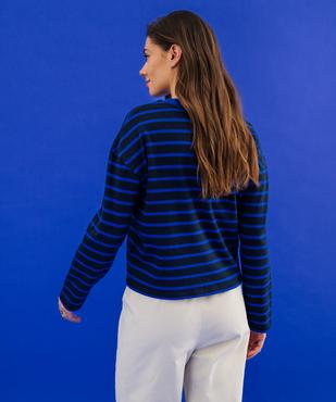 Tee-shirt manches longues rayé en maille femme vue4 - GEMO(FEMME PAP) - GEMO