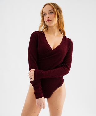 Tee-shirt scintillant col V femme vue2 - GEMO(FEMME PAP) - GEMO