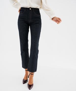 Jean straight cropped en denim pailleté femme vue2 - GEMO 4G FEMME - GEMO