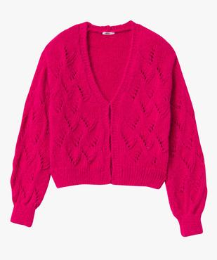 Gilet femme en maille fantaisie ajourée vue4 - GEMO(FEMME PAP) - GEMO
