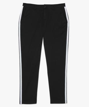 Pantalon femme en toile avec bande contrastante sur le côté vue4 - GEMO(FEMME PAP) - GEMO