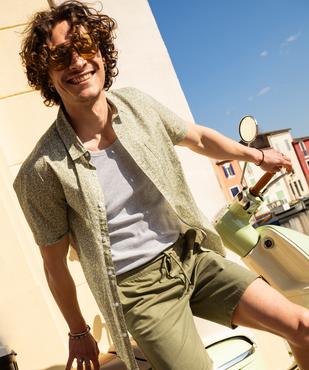 Bermuda chino en coton stretch à taille élastique homme vue5 - GEMO 4G HOMME - GEMO