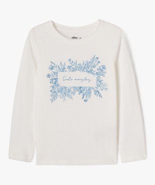 Tee-shirt manches longues avec motif pailleté fille vue1 - GEMO (ENFANT) - GEMO