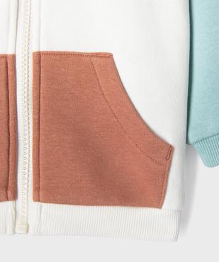 Sweat zippé à capuche avec empiècements colorés bébé garçon vue3 - GEMO 4G BEBE - GEMO