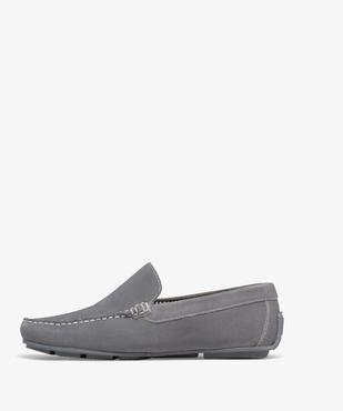Mocassin dessus cuir velours semelle souple homme - Tanéo vue3 - TANEO - GEMO