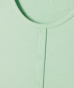 Tee-shirt manches courtes à côtes et faux boutons fille vue2 - GEMO 4G FILLE - GEMO