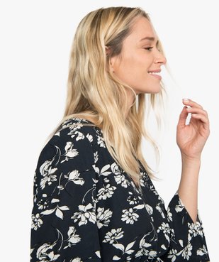 Blouse femme à motifs fleuris avec taille ajustable vue2 - GEMO(FEMME PAP) - GEMO