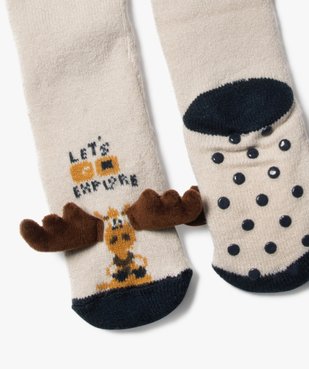Chaussettes d'intérieur douillettes motif renne garçon vue2 - GEMO (ENFANT) - GEMO