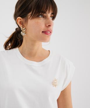 Tee-shirt sans manches loose en jersey de coton à breloque femme vue3 - GEMO(FEMME PAP) - GEMO