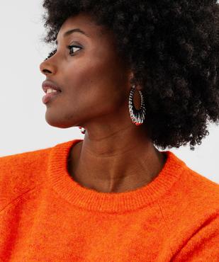 Pull manches courtes ample et douillet femme vue2 - GEMO(FEMME PAP) - GEMO