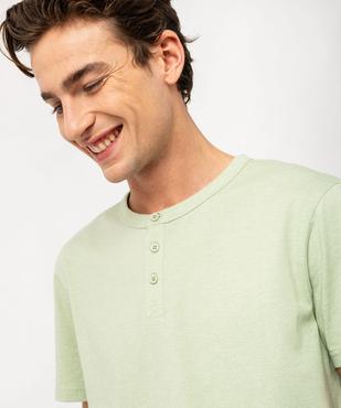 Tee-shirt manches courtes col tunisien homme vue2 - GEMO 4G HOMME - GEMO