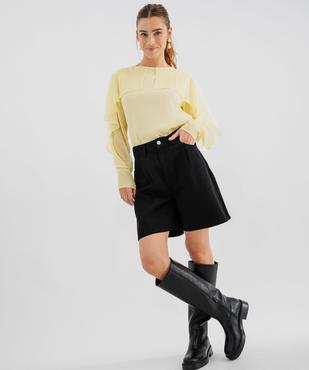 Blouse manches longues en voile avec col fantaisie femme vue4 - GEMO(FEMME PAP) - GEMO