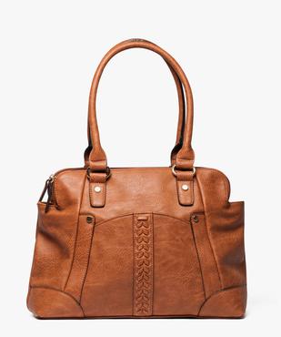 Sac à main femme en cuir synthétique uni avec motif tressé vue1 - GEMO (ACCESS) - GEMO