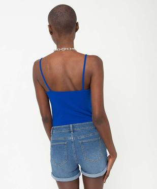 Débardeur uni à fines bretelles femme vue3 - GEMO (MAILLE) - GEMO