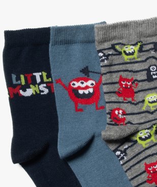 Chaussettes en coton à motifs garçon (lot de 3) vue2 - GEMO (ENFANT) - GEMO