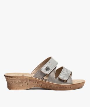 Mules femme confort à brides ajustables métallisées vue1 - GEMO (CONFORT) - GEMO