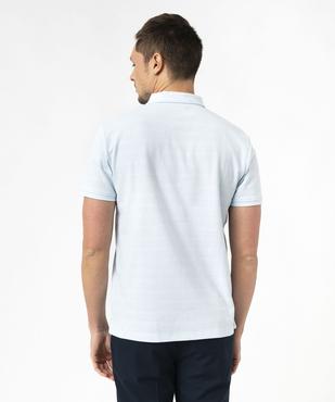 Polo manches courtes en maille texturée homme vue3 - GEMO (HOMME) - GEMO