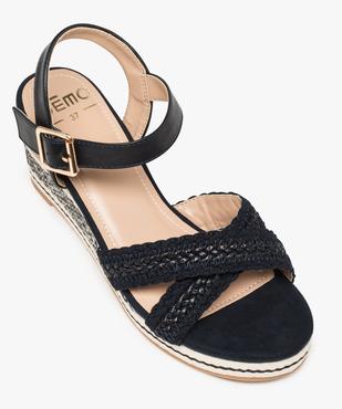 Sandales femme à talon compensé et brides tressées vue5 - GEMO(URBAIN) - GEMO
