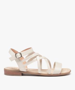 Nu-pieds femme à talon plat et fines brides unies Coupe spéciale pied large vue1 - GEMO (CASUAL) - GEMO