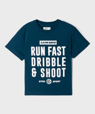 Tee-shirt manches courtes en coton imprimé thème foot garçon vue1 - GEMO 4G GARCON - GEMO