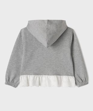 Sweat à capuche dentelle fille vue3 - GEMO (ENFANT) - GEMO