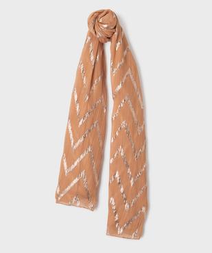 Foulard rectangulaire en voile fin à motifs métallisés vue1 - GEMO 4G FEMME - GEMO