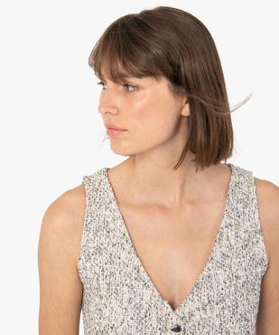 Robe femme en maille aspect tweed avec fil pailleté vue2 - GEMO(FEMME PAP) - GEMO