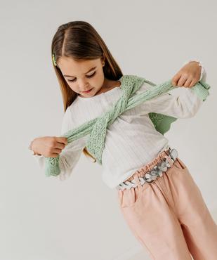 Pull en maille ajourée avec finitions dentelées fille vue7 - GEMO (ENFANT) - GEMO