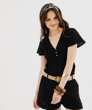 Blouse manches courtes en gaze de coton femme vue1 - GEMO(FEMME PAP) - GEMO